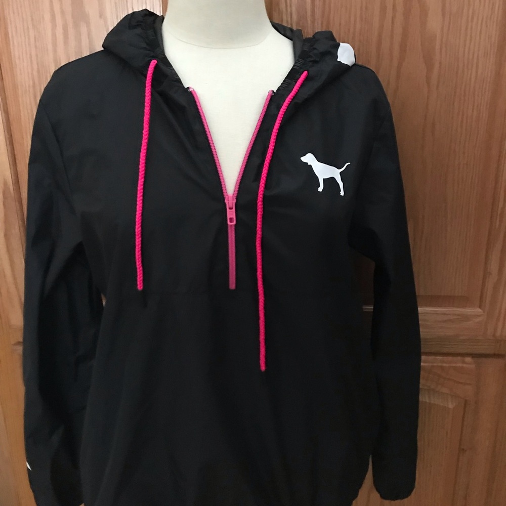 VS PINK 3 quarter zip up rain jacket